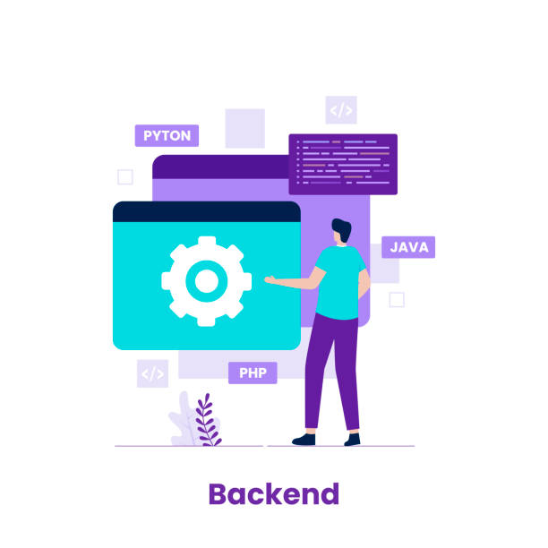 flat design backend of developer concept - 系統(tǒng)軟件 幅插畫檔、美工圖案、卡通及圖標(biāo)